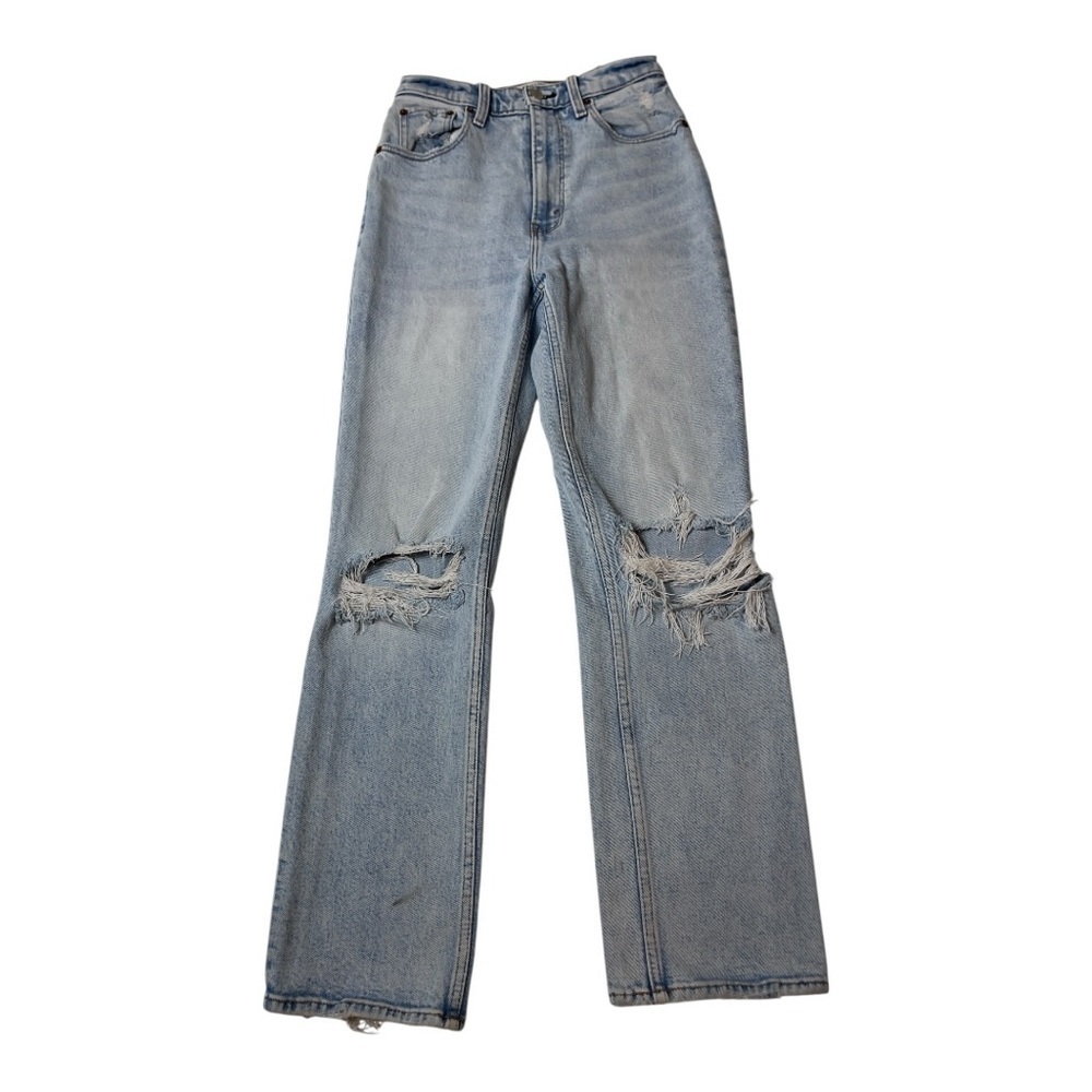 Abercrombie and Fitch 90's straight high Rise Jeans size 26/2 Distressed Denim - Picture 3 of 13